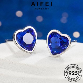 AIFEI JEWELRY ไพลิน ผู้หญิง ต้นฉบับ 925 ห่วง ต่างหู เงิน รักแฟชั่น ตุ้มหู แท้ เกาหลี เครื่องประดับ หนีบ Silver เครื่องประดับ แฟชั่น E796