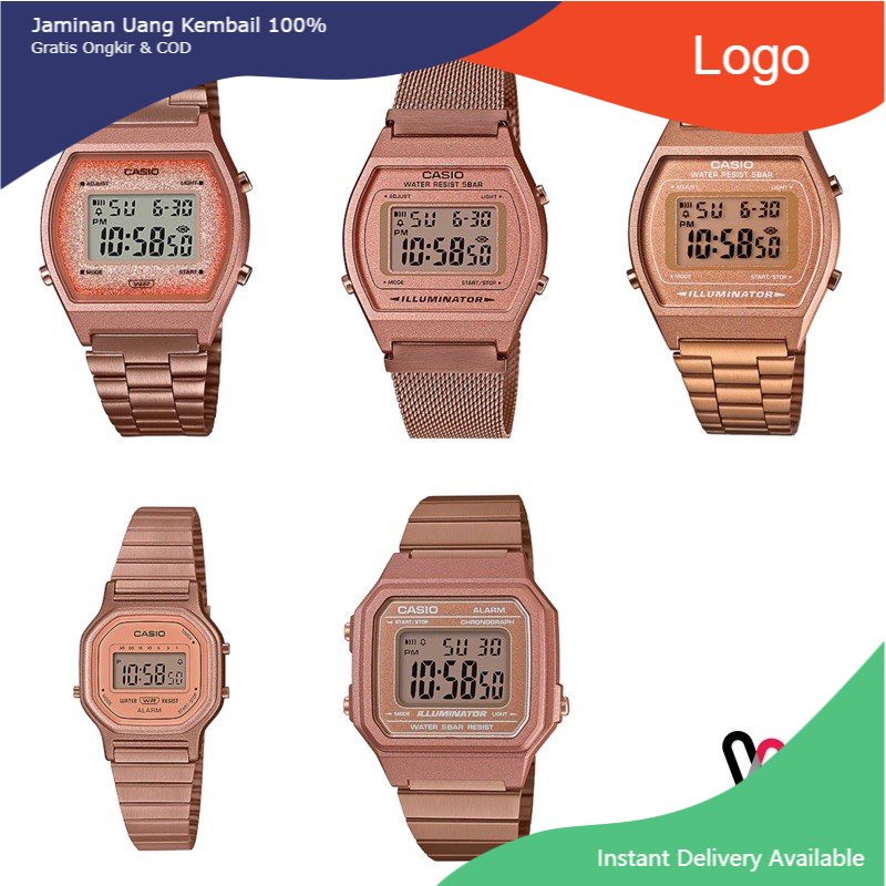 นาฬิกา CASIO vintage Digital Y2K B640WC-5A Pink gold Collection
