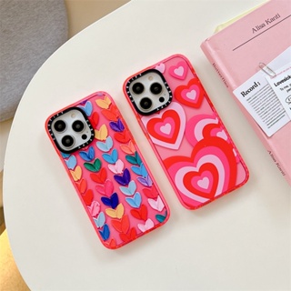 Casetify เคสโทรศัพท์มือถือ พลาสติก TPU กันกระแทก ลายกราฟฟิตี้ หัวใจ กลิตเตอร์ มีลายด้านข้าง สําหรับ iPhone 14 Pro MAX 14 Plus 13 Pro MAX 12 Pro MAX 11