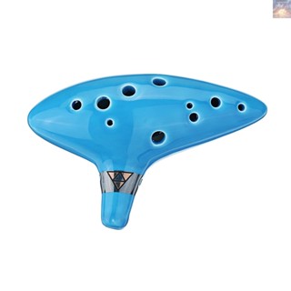 Msth เครื่องดนตรีขลุ่ยเซรามิค Alto C Zelda Ocarina 12 หลุม พร้อมสายคล้อง สําหรับผู้เริ่มต้น