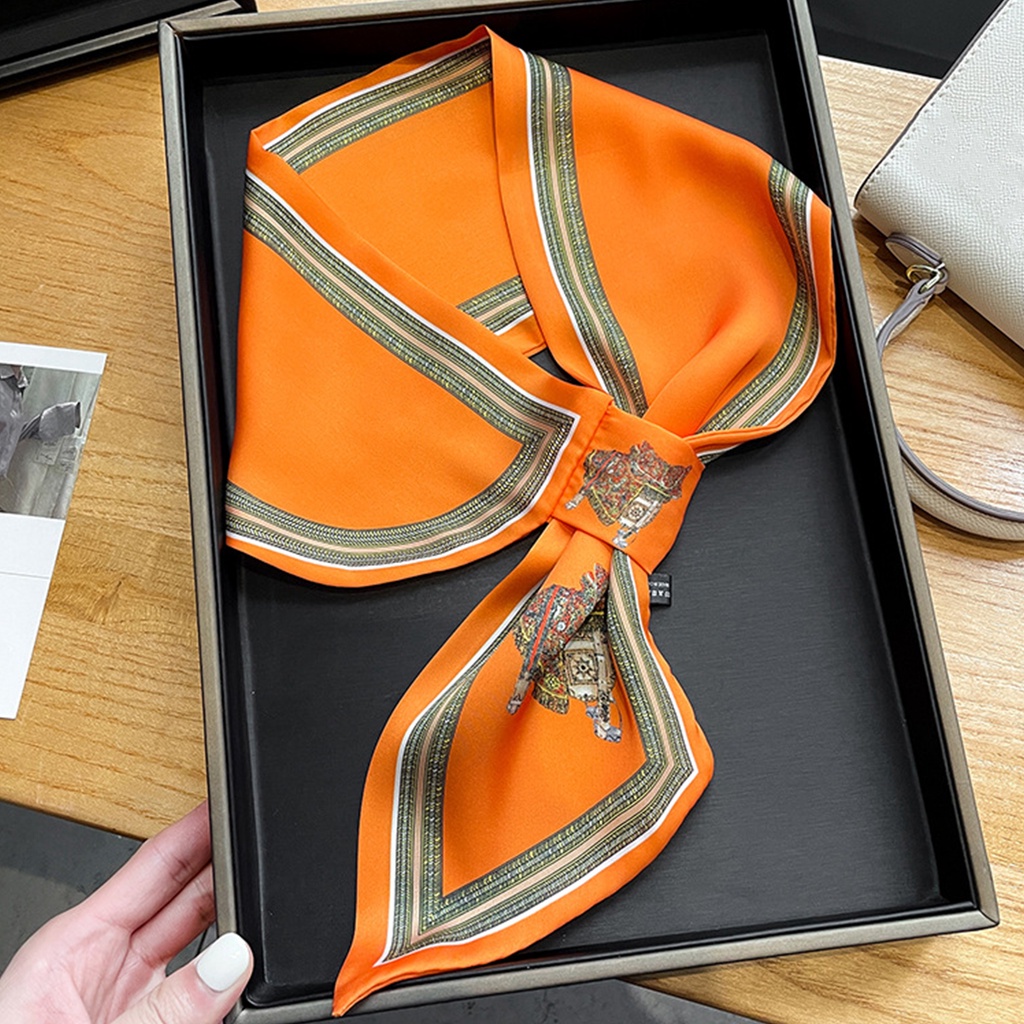ผ ้ าพันคอคอเล ็ กยาว 76 *13cm/24g เรียบง ่ ายและอเนกประสงค ์ Tie Wrap เลียนแบบผ ้ าคลุมไหล ่ ผ ้ าไ