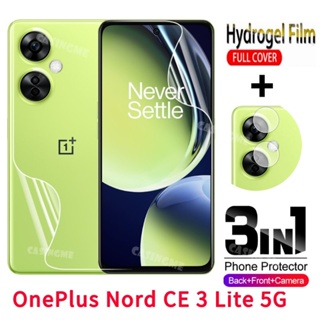 3in1 ฟิล์มไฮโดรเจลกันรอยหน้าจอ ด้านหลัง แบบนิ่ม สําหรับ OnePlus Nord CE 2T 3 2 CE3 Lite 5G