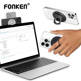 Fonken อุปกรณ์เมาท์ขาตั้งแม่เหล็ก ทรงกลม แบบพกพา สําหรับ Mac Ma-gSafe iP-hone 14 13 12