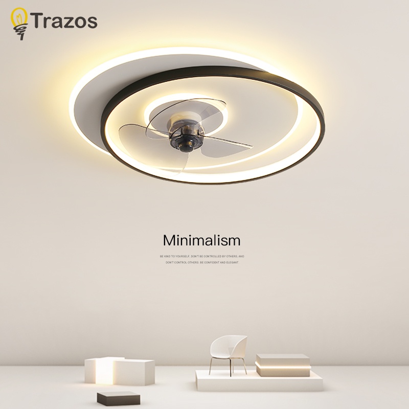 1175 บาท Trazos ใหม่ โคมไฟพัดลมเพดาน Led 2022 รับประกัน 3 ปี สําหรับติดเพดาน ห้องนอน ห้องนั่งเล่น บ้าน Home & Living