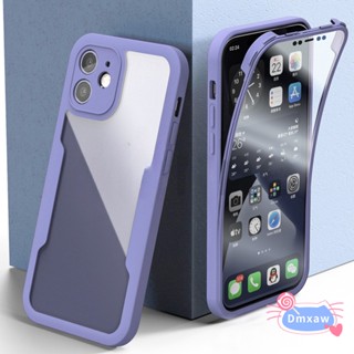 2 in1 เคสโทรศัพท์มือถือแบบใส พลาสติกแข็ง กันกระแทก ป้องกัน ปิดด้านหลัง 360 องศา สําหรับ Samsung Galaxy A54 A34 5G A14 A24 4G A13 M13