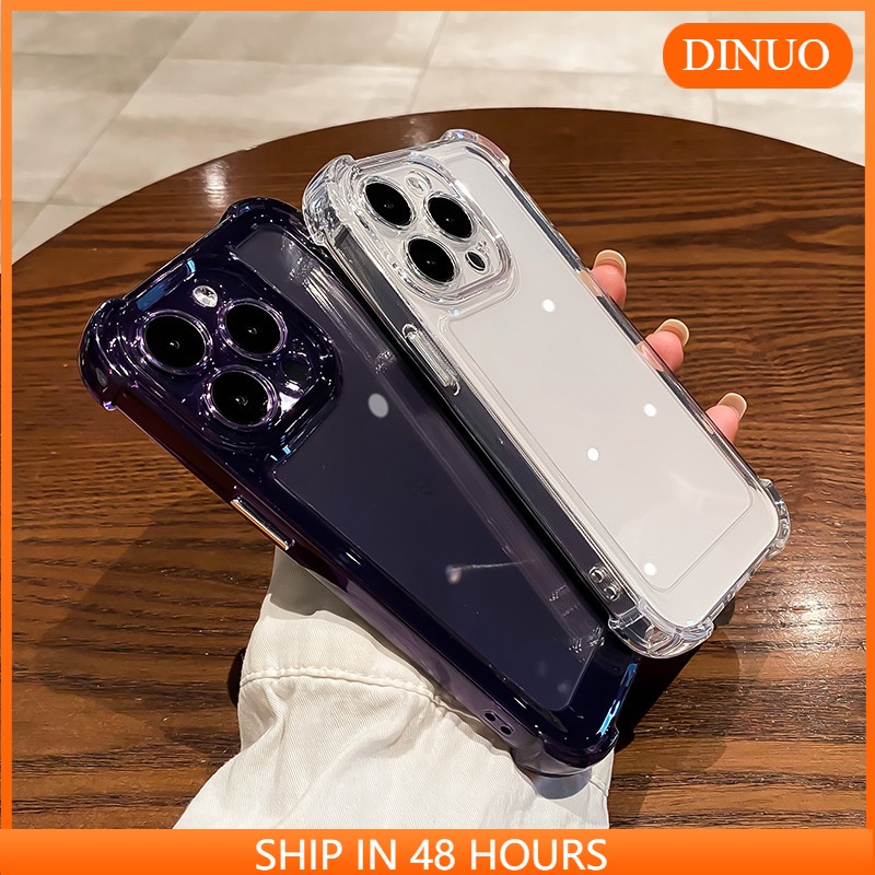 เคสโทรศัพท์มือถือ อะคริลิคใส กันกระแทก สี่มุม ลายอวกาศ สําหรับ Iphone 14pro 15 13 XR X 7LUS-DINUO