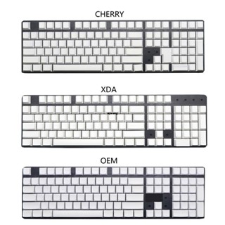 ✿ ปุ่มกดคีย์บอร์ดเปล่า 108 คีย์ PBT Cherry OEM XDA สีขาว สําหรับ Cherry MX Switches Mechanical Keyboa