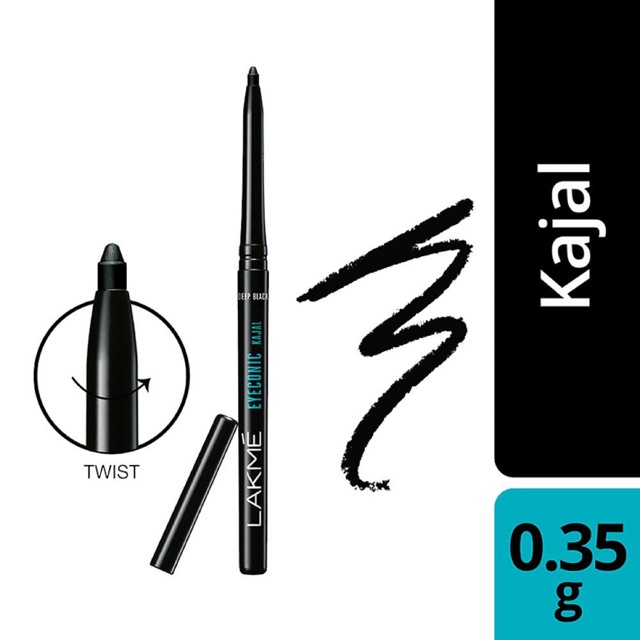 Lakme Eye Conic Kajal 0.35g อายไลน์เนอร์ ที่เขียนขอบตา สีดำเข้ม กันน้ำ ติดทน 22 ชั่วโมง