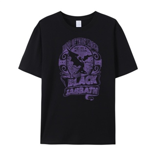 เสื้อยืดแขนสั้นเสื้อยืด พิมพ์ลายโลโก้ Sabbath Lord Of This World สีดํา[S-5XL]