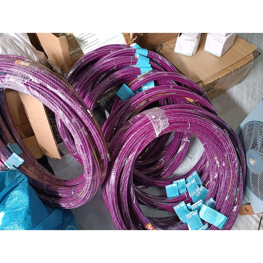 ฟิชเทป สลิงดึงสายในท่อ สำหรับงานเดินท่อร้อยสาย ความยาว 10-50 เมตร สีม่วงเกรดหนา สีเหลืองดำเกรดทั่วไป