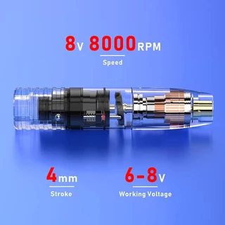 8000 RPM / 8V มอเตอร์ปากกาสักอลูมิเนียมกําลังสูง 4 มม. พร้อมสายไฟ RCA