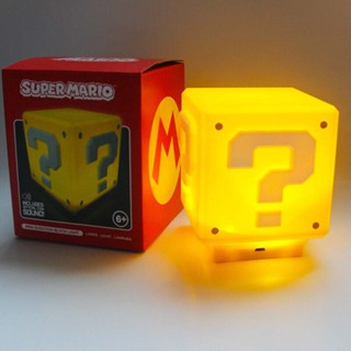 Super Mario LED Question Mark with Sound Charging Small Night Lamp Square Desktop Lamp Bedside Lamp