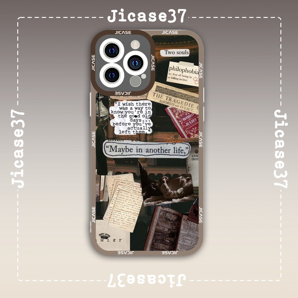 Jicase Square Edge iphone Case Quotes Collage Aesthetic Book