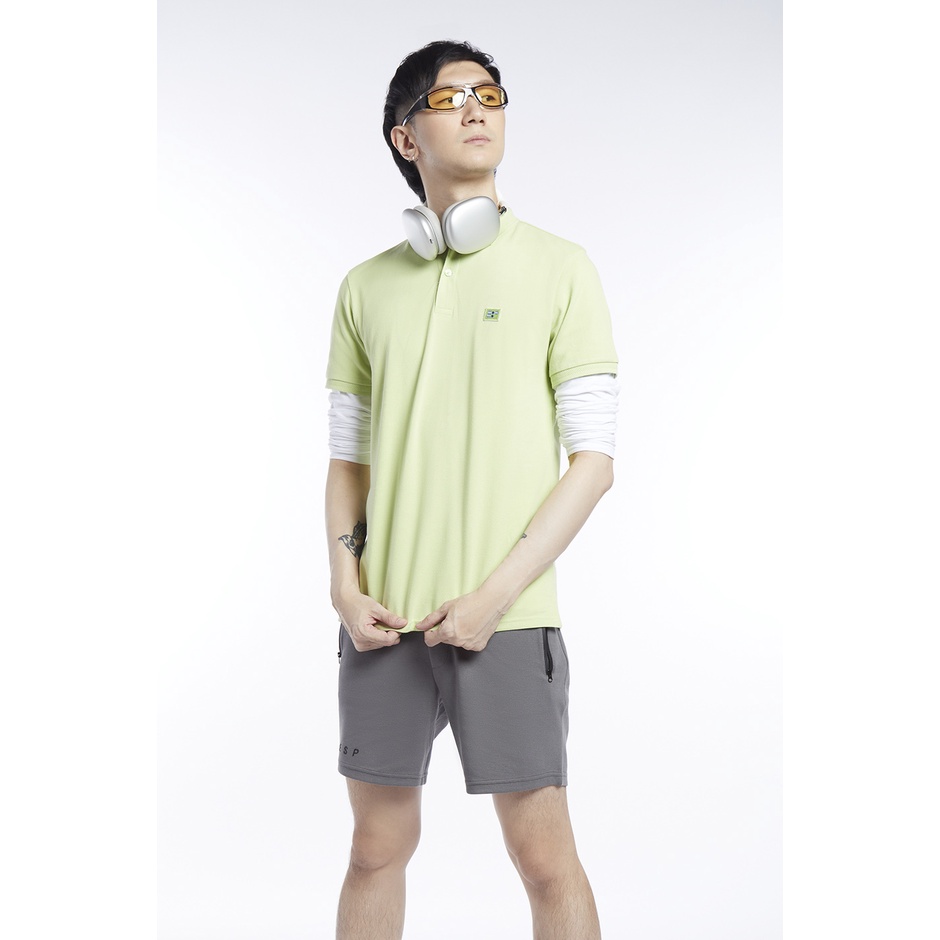ESP เสื้อโปโลปักโลโก้ ผู้ชาย สีเขียวอ่อน | Logo Polo Shirt | 3674
