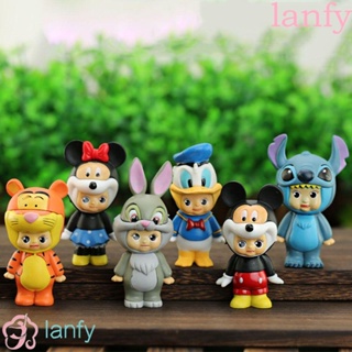 Lanfy โมเดลฟิกเกอร์ Pvc รูปการ์ตูนมิกกี้เมาส์สําหรับตกแต่งตุ๊กตา