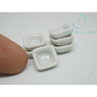 ถ้วยน้ำจิ้มจิ๋ว ทรง 4 เหลี่ยม ขนาด 1 ซม. ถ้วยจิ๋ว ของตกแต่ง