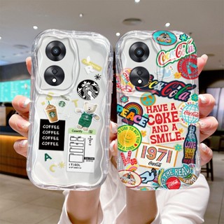 เคส oppo A78 5G เคส oppo A78 Reno8 T 5G เคสโทรศัพท์มือถือแบบนิ่ม TPU ลายครีม ภาษาอังกฤษ แฟชั่น สําหรับ NYW