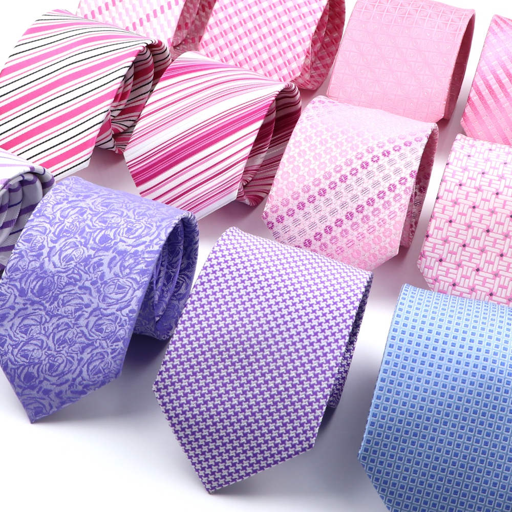 Zonfaz แฟชั ่ นสีชมพูผ ้ าไหมเนคไทสําหรับผู ้ ชายผู ้ หญิง Slim คลาสสิกลาย Ties Skinny Jacquard ทอเนคไทสําหรับงานแต ่ งงานอุปกรณ ์ เสริมรายวัน