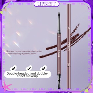 ♕Lameila ดินสอเขียนคิ้วสเตอริโอ Ultra-Fine Double Head Eyebrow Wild Natural ไม่ซีดจางกันน้ำ Long Lasting Eye แต่งหน้า4สี UPBEST