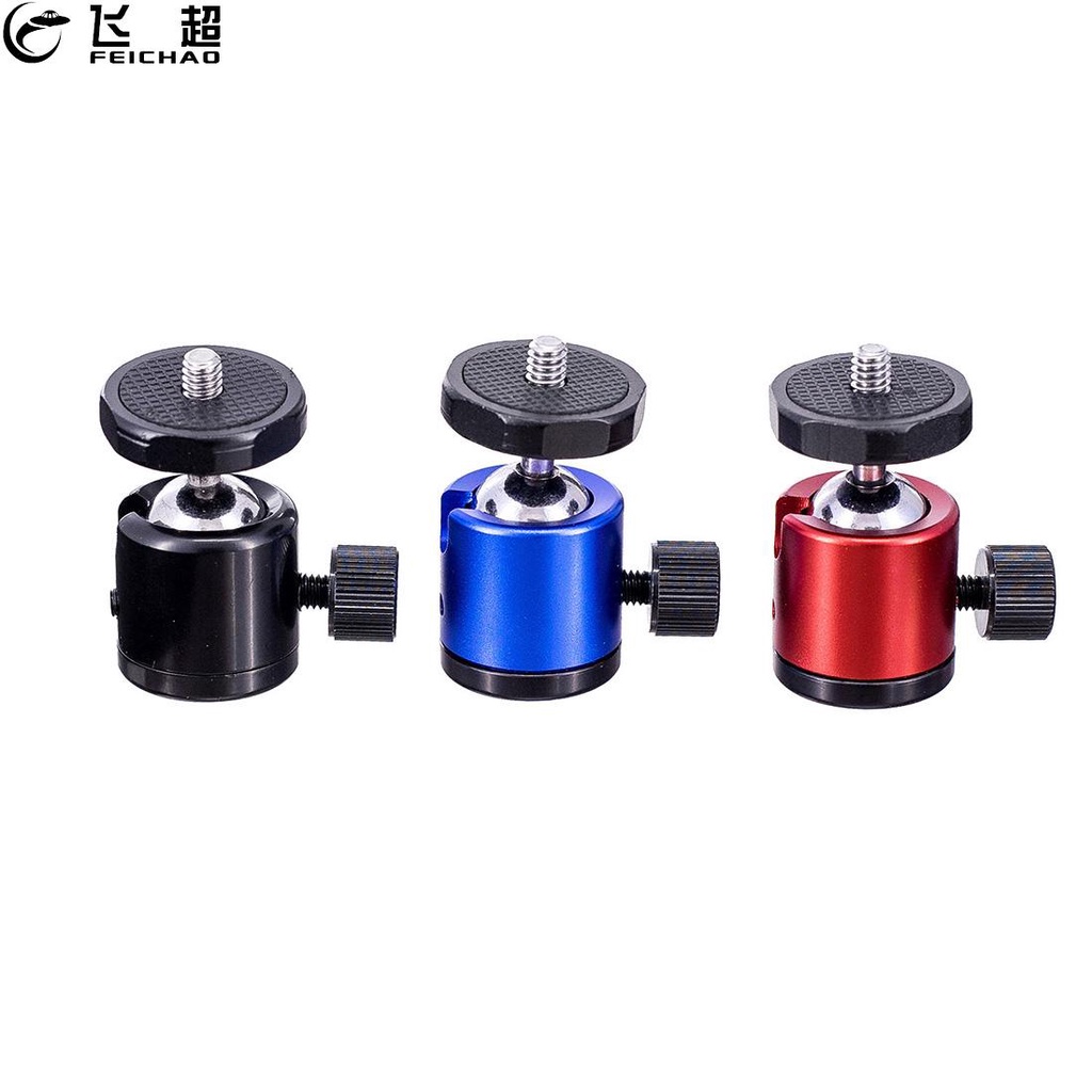 FEICHAO 360 องศาหมุน 1/4 "หมุน Mini Ball Head สกรูขาตั้งกล้องสําหรับ Canon สําหรับ Nikon สําหรับ Sony กล้องกล้องวิดีโอไฟ LED