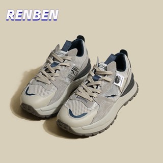 RENBEN สีหนา soled จับคู่รองเท้าพ่อผู้หญิงหนา soled กีฬาสบาย ๆ ทุกการแข่งขัน