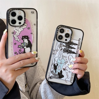 Casetifg เคสโทรศัพท์มือถือ ซิลิโคนแข็ง ใส กันกระแทก ลายแมว พร้อมที่ชาร์จแม่เหล็ก หรูหรา สําหรับ iPhone 14 11 12 13 Pro Max