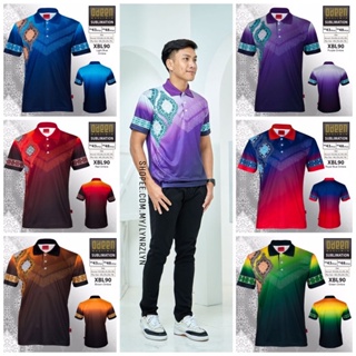 (XS-3XL) เสื้อยืด BAJU LELAKI COLLAR JERSEY SUBLIMATION / BERKOLAR PLUS ขนาด / SAIZ BESAR POLO