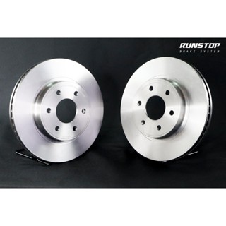 RUNSTOP รันสตอป brake disc จานเบรคหน้า แบบเรียบ ขนาดเดิม296mm NISSAN รุ่น NAVARA 4X4 NP300 D4 เบรก