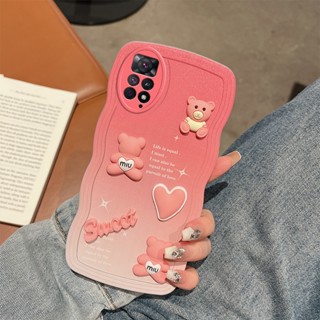 เคส Redmi note 11 เคส Redmi note 11s 4G Redmi note 9 10 10s 11s 4G เคสโทรศัพท์มือถือ tpu แบบนิ่ม ลายการ์ตูนน่ารัก 3D ไล่โทนสีชมพู สีฟ้า สําหรับ MMX