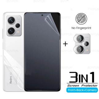  3to1 For Xiaomi Redmi Note 12 pro plus 5G note12 4G Matte Front film + Back Hydrogel Film Camera film