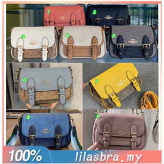 Coach C6781 CA622 C6782 C8583 Lucy กระเป๋าสะพายผู้หญิง การออกแบบแบบฝาพับ หนังแท้ หัวเข็มขัดแม่เหล็ก ขนาดเล็กและประณีต