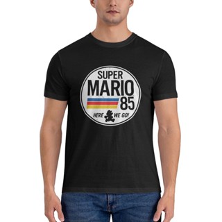 เสื้อยืด พิมพ์ลาย Nintendo Super Mario Here We Go 85 สไตล์เรโทร สําหรับผู้ชาย