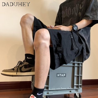DaDuHey🔥  Ins Trendy Fashion Loose Cropped Pants Cargo Shorts Mens 2023 New Summer Popular All-Matching Casual Pants