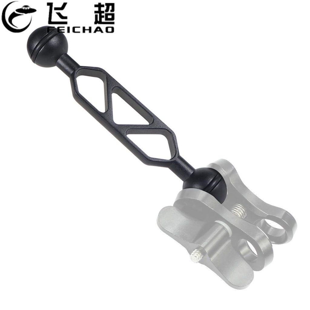 Feichao แขนไฟดําน้ํา CNC อลูมิเนียม หัวบอล 1 นิ้ว ยาว 15 ซม. สําหรับกล้อง Gopro 11 10 9 8 7 6