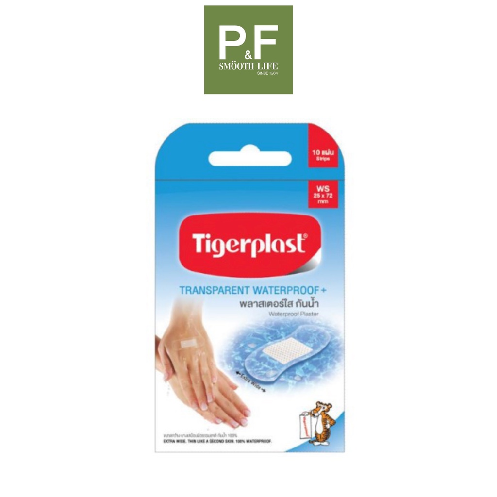 Tigerplast Extra พลาสเตอร์ใสกันน้ำ 25 มม. x 72 มม. WS 10 ชิ้น