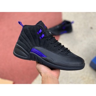 ใหม่ Air Jordan 12 รองเท้าผ้าใบ รองเท้าบาสเก็ตบอล แนวเรโทร สีม่วง ดํา สําหรับผู้ชาย AJ12 2023