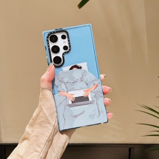 【Busy At work】Casetify เคสโทรศัพท์มือถือแบบนิ่ม Tpu กันกระแทก ลายกลิตเตอร์ แฟชั่น คุณภาพสูง สําหรับ Samsung s23ultra s23 s23+ s22ultra