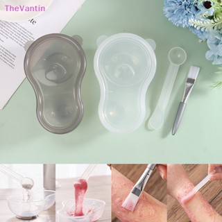 Thevantin 3 ชิ้น DIY ความงาม หน้ากากใบหน้า ชุดเครื่องมือผสม ชาม แปรง ช้อน ติด ความงาม ดูแลสินค้าดี