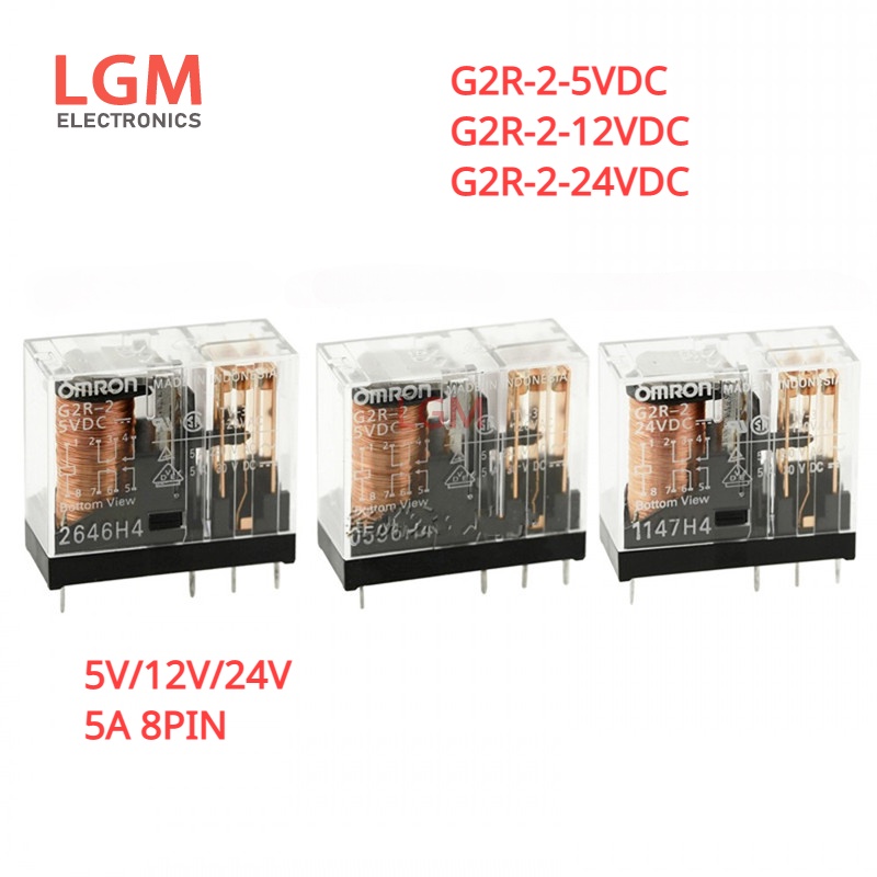 2 ชิ้นรีเลย์ G2R-2-5VDC G2R-2-12VDC G2R-2-24V G2R-2 12VDC รีเลย์ 5 V/12 V/24 V 5A 8PIN
