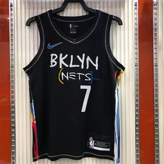 เสื้อกีฬาบาสเก็ตบอล ลาย NBA Brooklyn Nets สไตล์คลาสสิก สําหรับผู้ชาย # เสื้อกีฬาแขนสั้น ลายทีมฟุตบอล Budak Durant 6 David Duke 7 สีดํา สไตล์เรโทร 766421