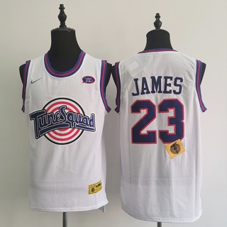 คลาสสิก ไม่มีเลเซอร์ เสื้อกีฬาบาสเก็ตบอล ลายทีม NBA 23 James Air Slam Dunk FA25 สีขาว 601511