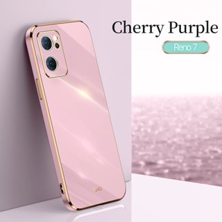 Oppo Reno7 เคสชุบ OPPOReno7 หรูหรา 6D ชุบ TPU เคสที่มีสีสัน ซิลิโคน ป้องกันเต็มรูปแบบ เคสโทรศัพท์ด้านหลัง "