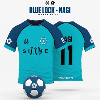 Axgg เสื้อยืด ลายอนิเมะ Manshine City Nagi สีฟ้า สําหรับผู้ชาย และผู้หญิง