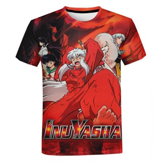 เสื้อยืด พิมพ์ลายอนิเมะ Inuyasha แฟชั่นสตรีท อินเทรนด์