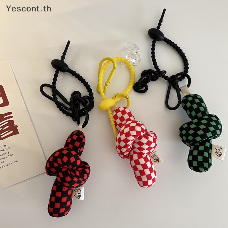 Yescont พวงกุญแจซิลิโคน พิมพ์ลายตาราง พร้อมสายคล้องมือ สําหรับห้อยโทรศัพท์มือถือ ของขวัญ