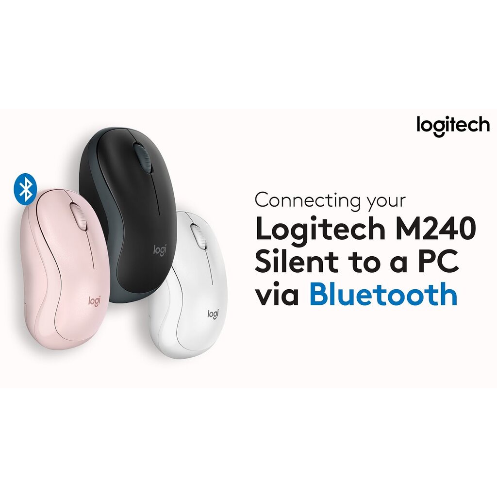 🛵มีส่งด่วน💨 LOGITECH M240 SILENT BLUETOOTH MOUSE OFF WHITE(สีขาว) ประกัน 1 ปี