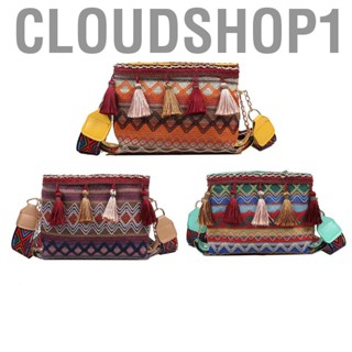 Cloudshop1 Women Tassel Fringe Bag Colorful Ethnic Style Nylon Single Shoulder Fringe Messenger Bag