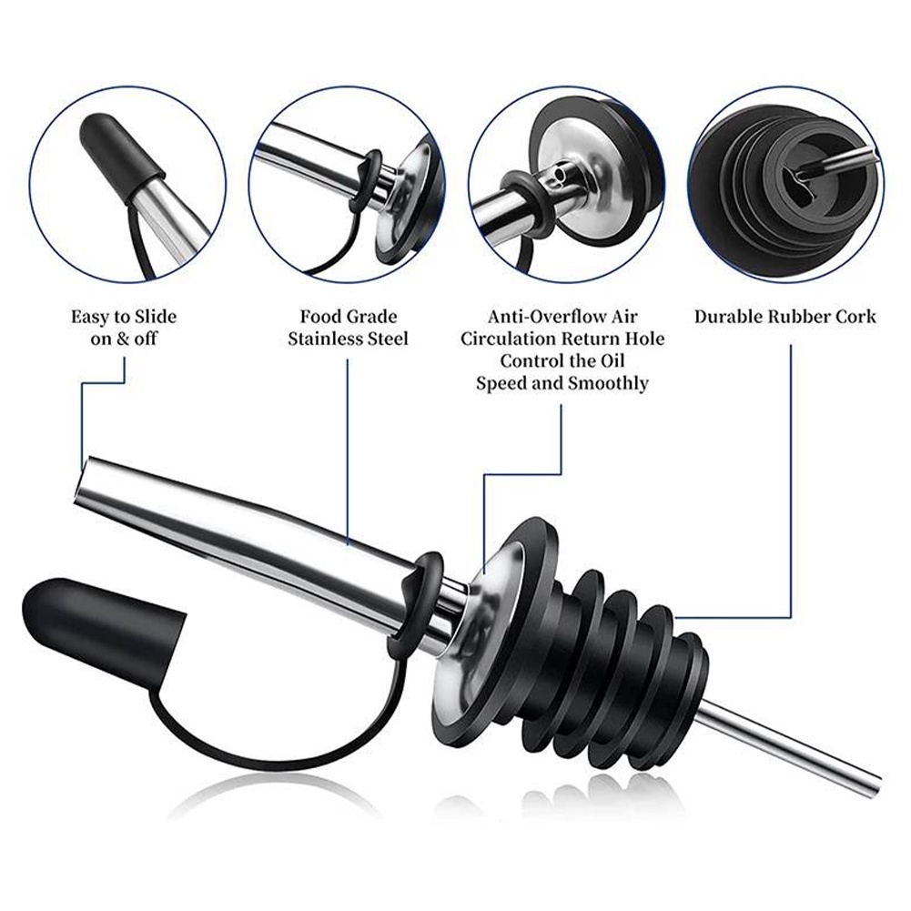 พร้อมส่ง สแตนเลสอย่างดี สินค้านำเข้าได้ทุกขวดสามารถรินทั้งเหล้า ไวน์ น้ำเชื่อม ไซรัป อื่นๆได้ 1/2/3/5 ชิ้น - รูปที่ 5