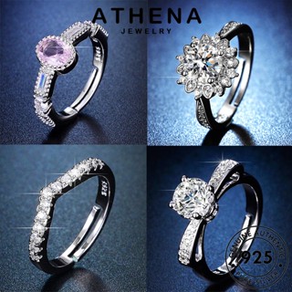 ATHENA JEWELRY เครื่องประดับ เกาหลี 925 Silver ผู้หญิง มอยส์ซาไนท์ไดมอนด์ แหวน แฟชั่น เครื่องประดับ แท้ เงิน ต้นฉบับ เรียบง่าย M066