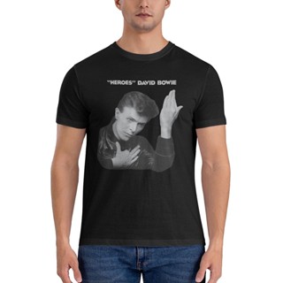 เสื้อยืดลําลอง แขนสั้น พิมพ์ลาย David Bowie Heroes ลดราคา แบบสร้างสรรค์